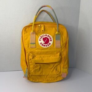Fjallraven Kanken Mini Backpack Bag Warm Yellow Random Blocked Webbing